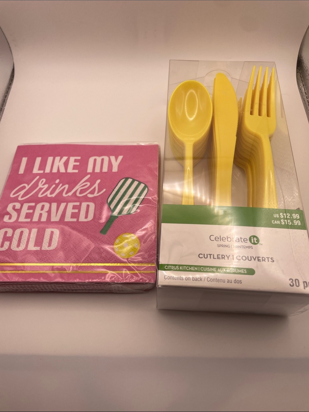Celebrate It Yellow Disposable Cutlery Set with Citrus Accent
